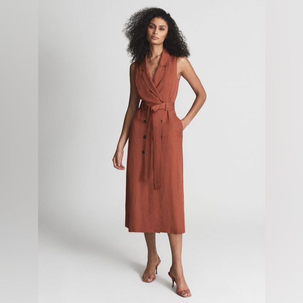 Brand New! Reiss Mariah Linen Dress US 2